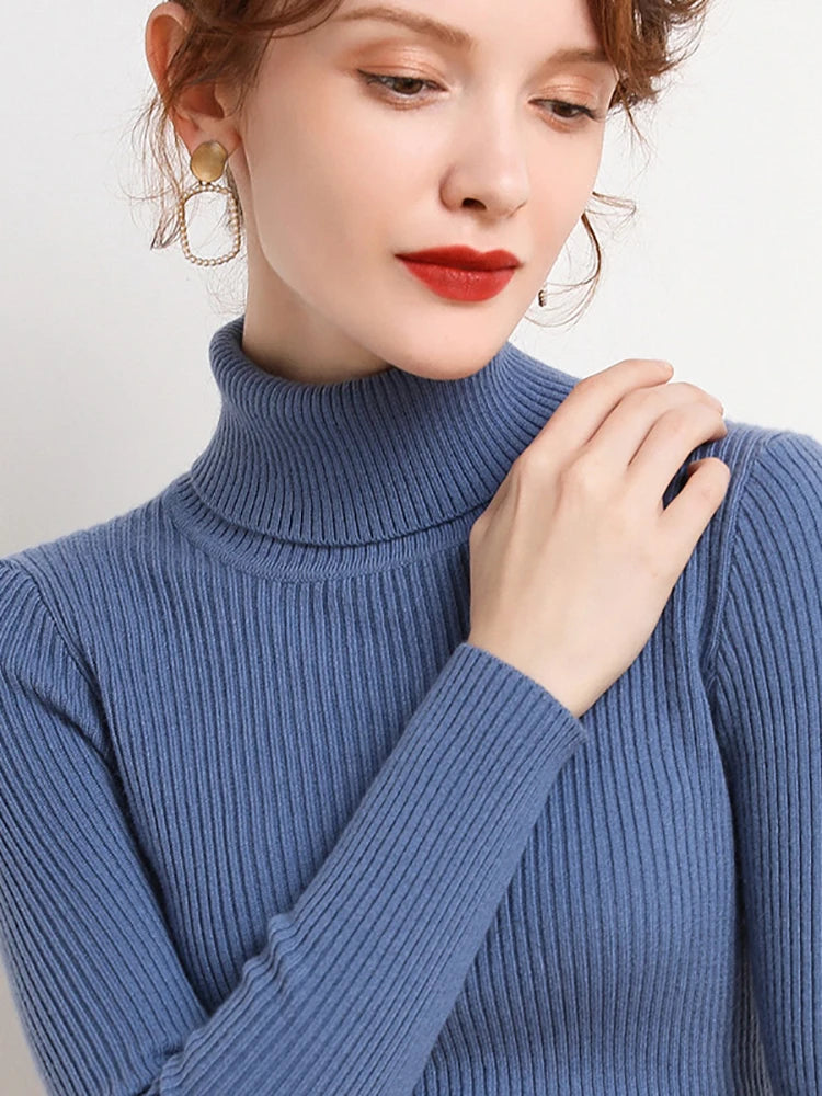 Kvinders Turtleneck Sweater Strikket Cashmere 2