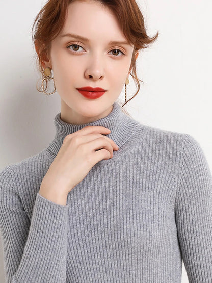 Kvinders Turtleneck Sweater Strikket Cashmere 25