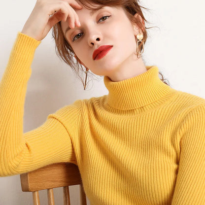 Kvinders Turtleneck Sweater Strikket Cashmere 9
