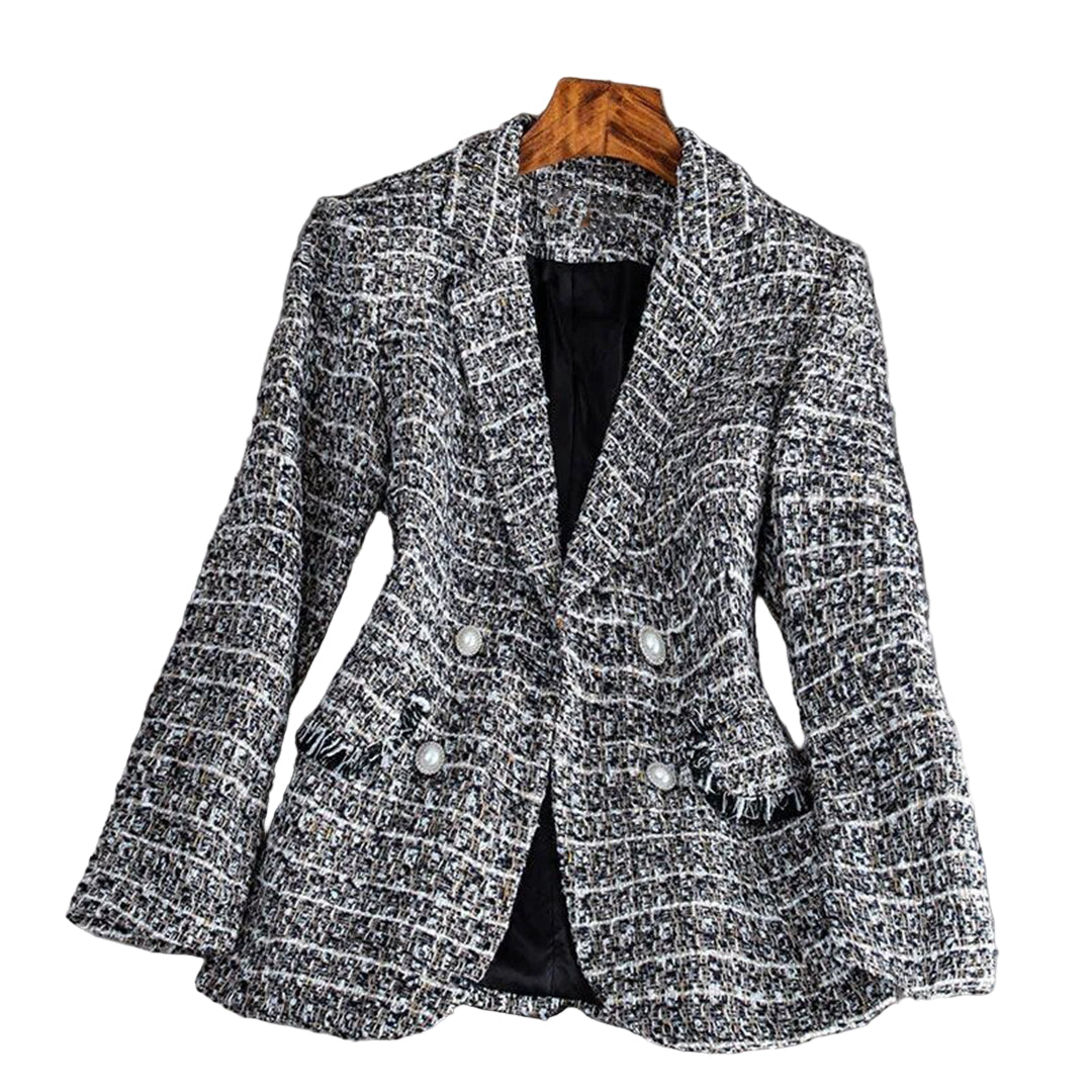 Kvinders Tweed Blazer Slank Pasform 0