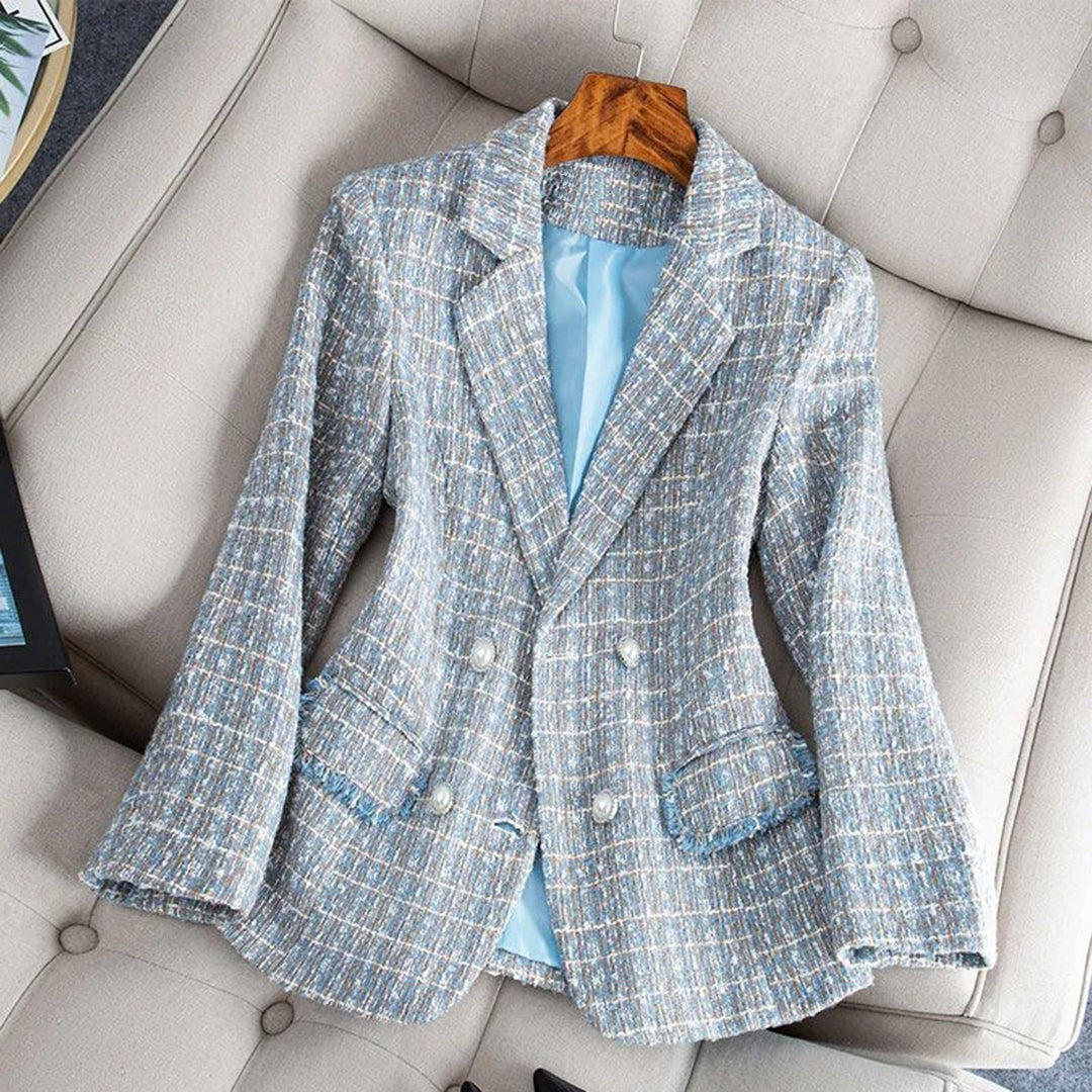 Kvinders Tweed Blazer Slank Pasform 1