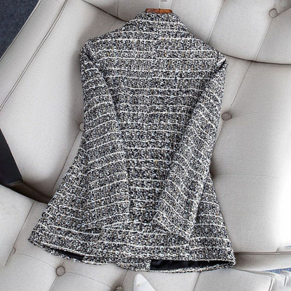 Kvinders Tweed Blazer Slank Pasform 3