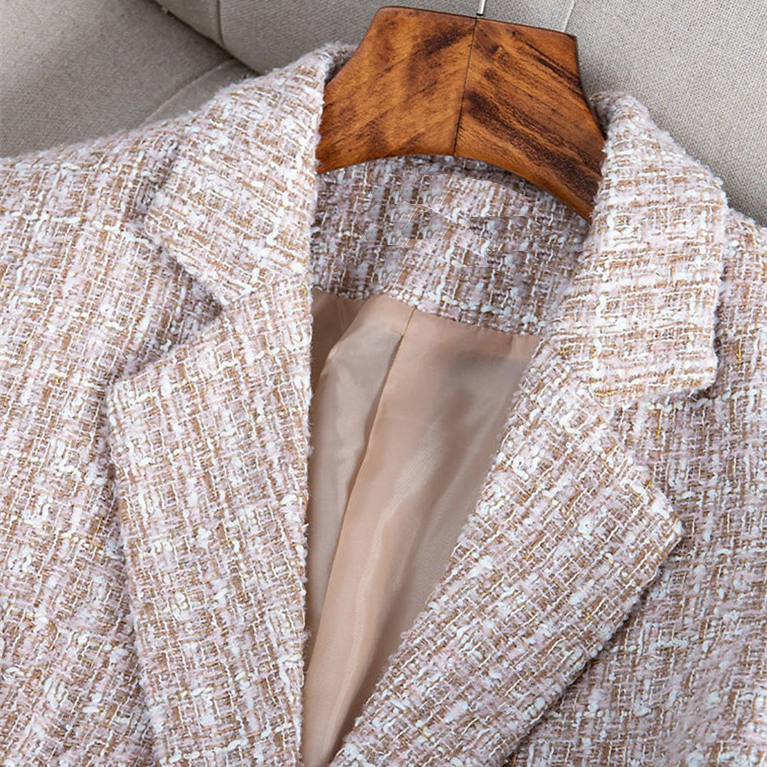 Kvinders Tweed Blazer Slank Pasform 4
