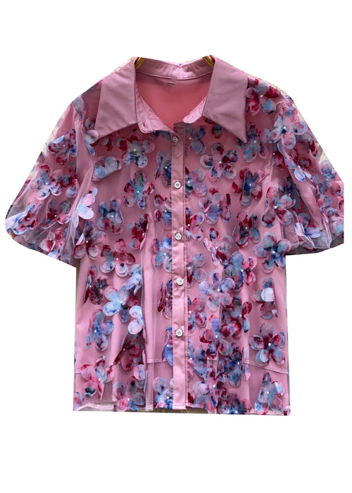 Kvinders Tyl Top med Pailletprint 4