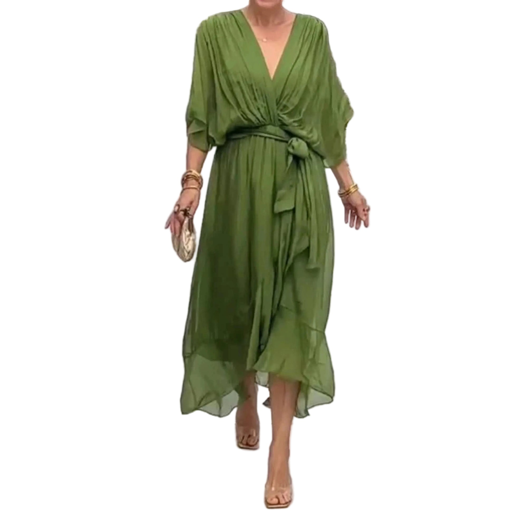 Kvinders V-hals Kjole Chiffon Stil 0