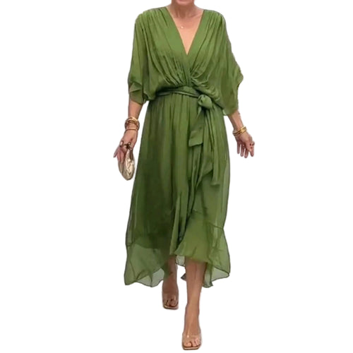 Kvinders V-hals Kjole Chiffon Stil 0