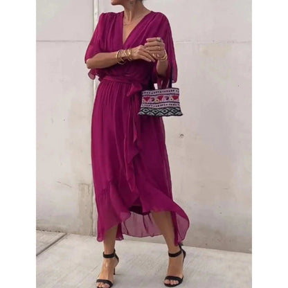 Kvinders V-hals Kjole Chiffon Stil 7
