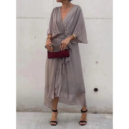 Kvinders V-hals Kjole Chiffon Stil 8