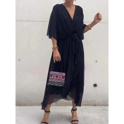 Kvinders V-hals Kjole Chiffon Stil 9