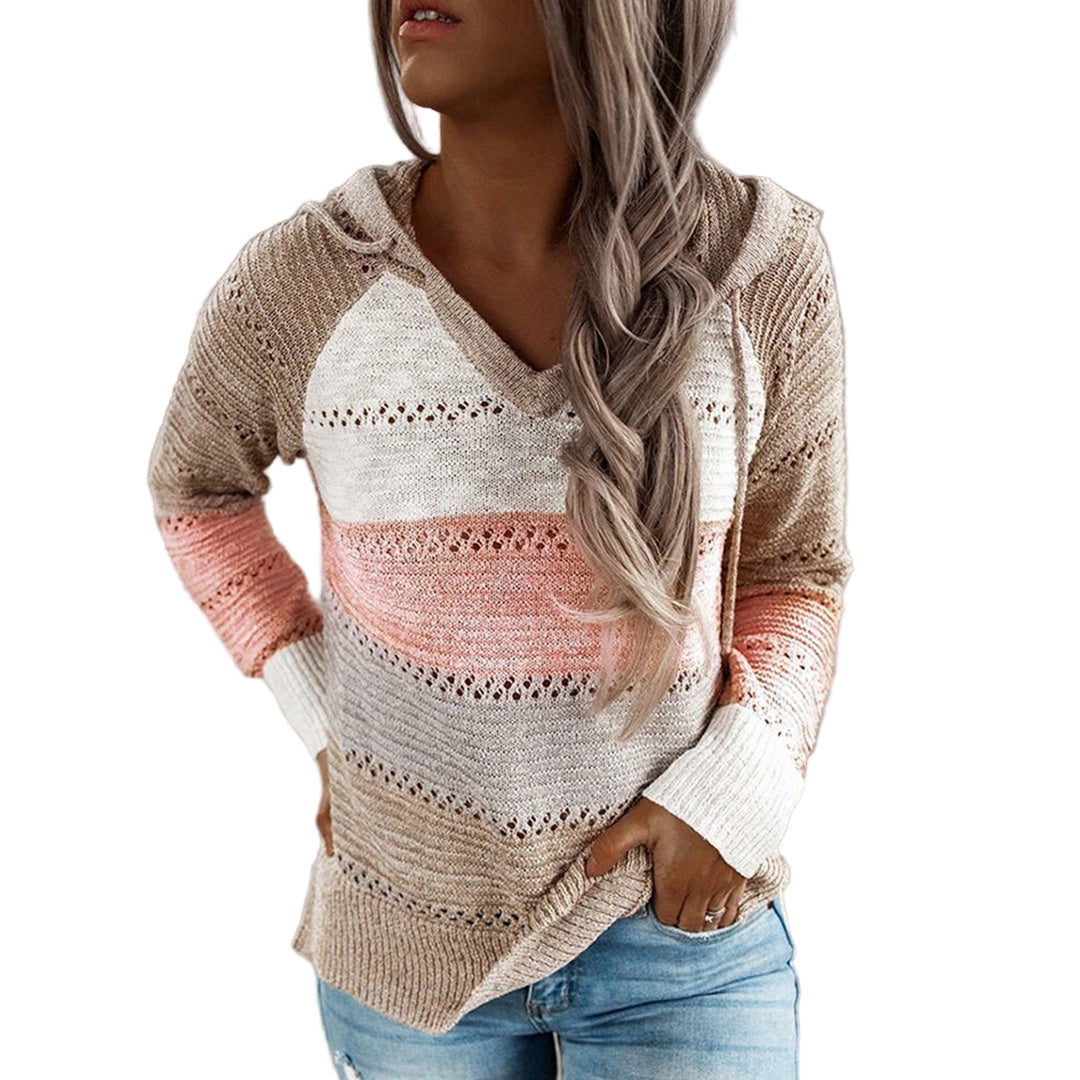 Kvinders V-hals Sweater Løs Pasform Stylish 0