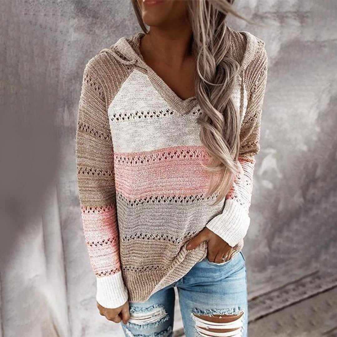 Kvinders V-hals Sweater Løs Pasform Stylish 2