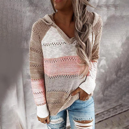 Kvinders V-hals Sweater Løs Pasform Stylish 2