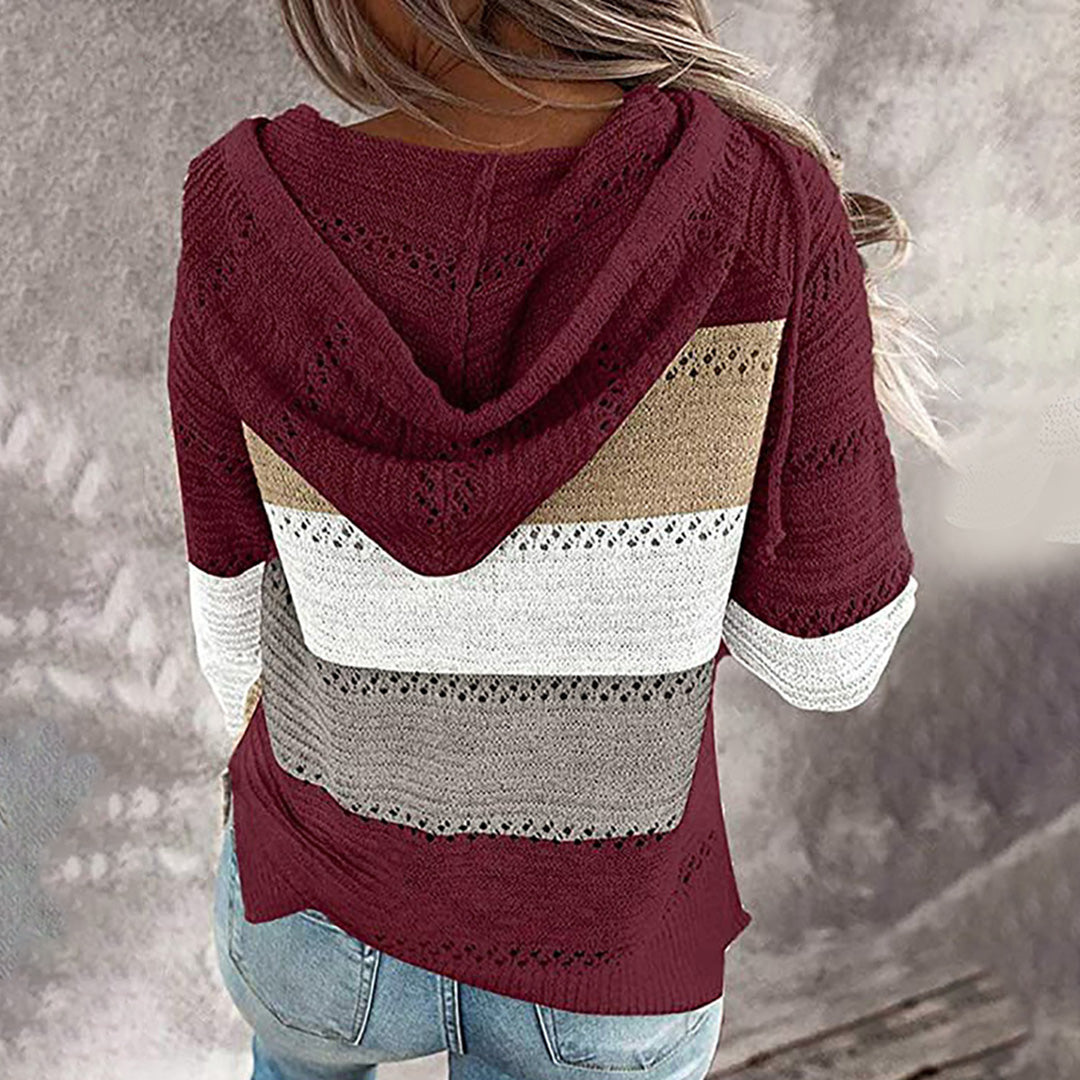 Kvinders V-hals Sweater Løs Pasform Stylish 4