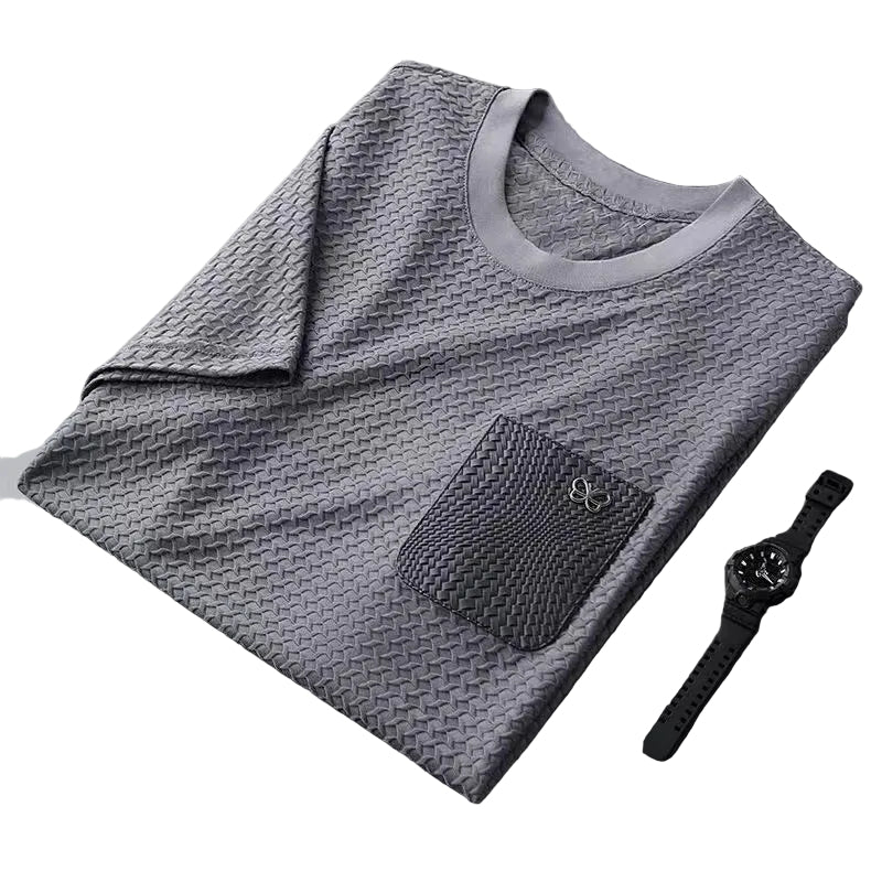 Kvinders Vaffelstrikket Skjorte Med Broderet Patch 0