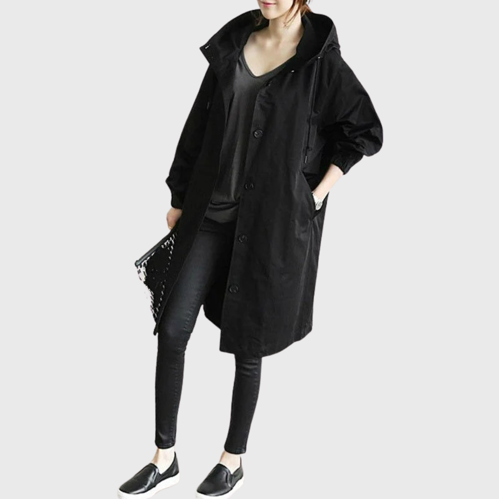 Kvinders Vandtæt Trenchcoat Slank Silhuet 1