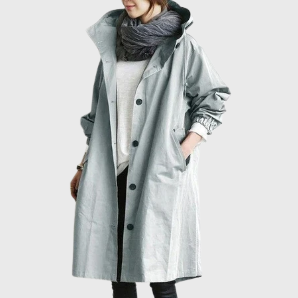 Kvinders Vandtæt Trenchcoat Slank Silhuet 2