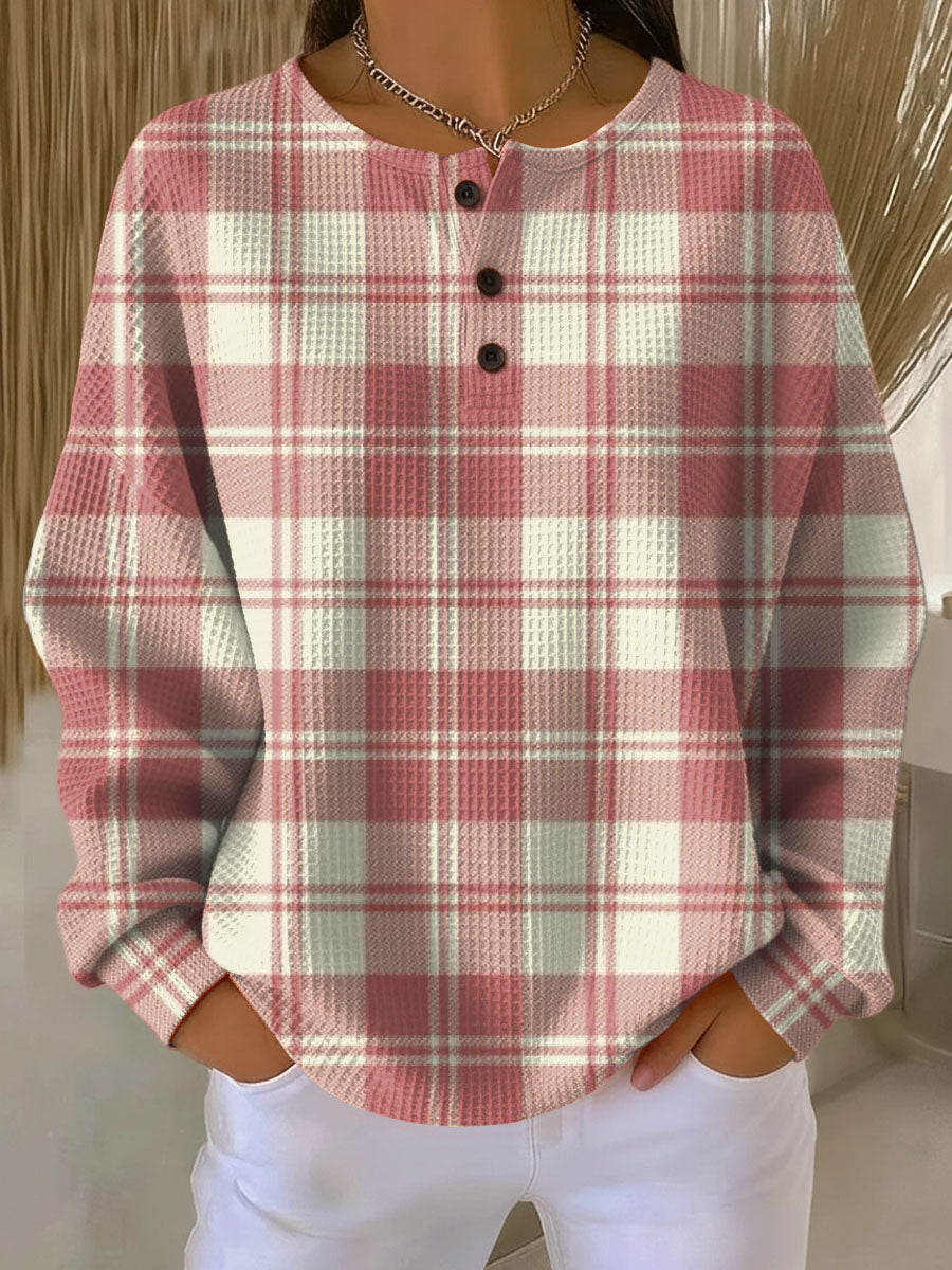 Kvinders Varm Sweater med Vaffelmønster 0