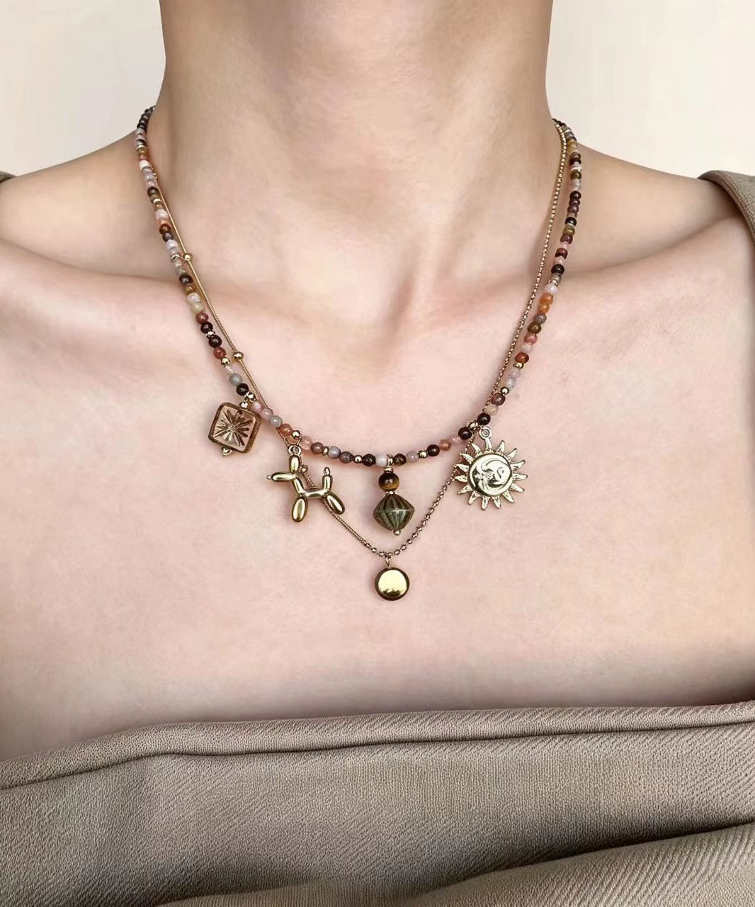 Kvinders Vedhæng Choker To-delt Sæt 2
