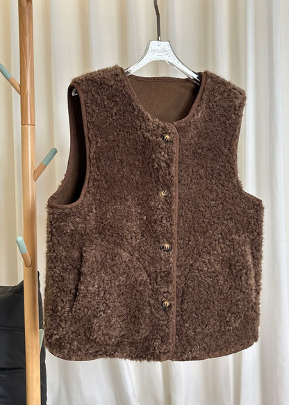 Kvinders Vest Ærmeløs O-hals med Knapper 3