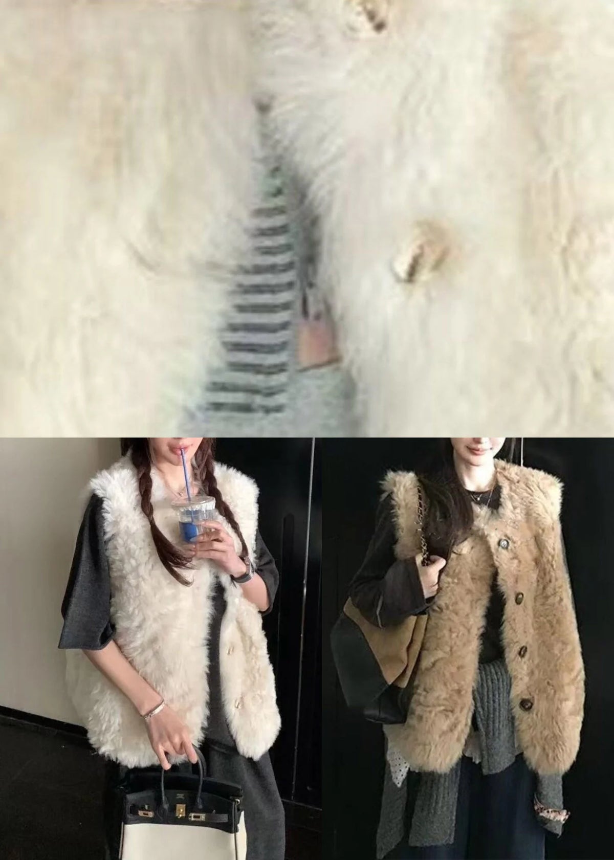 Kvinders Vest Patchwork O-hals Efterårsstil 4