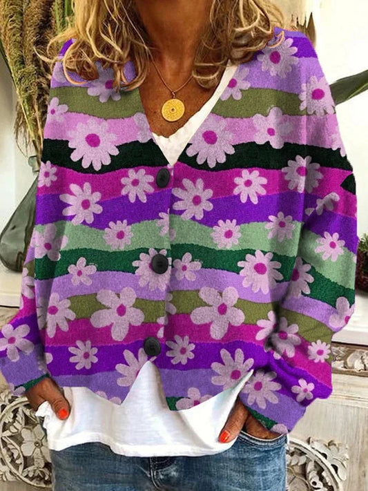 Kvinders Vintage Cardigan med Knapper 0