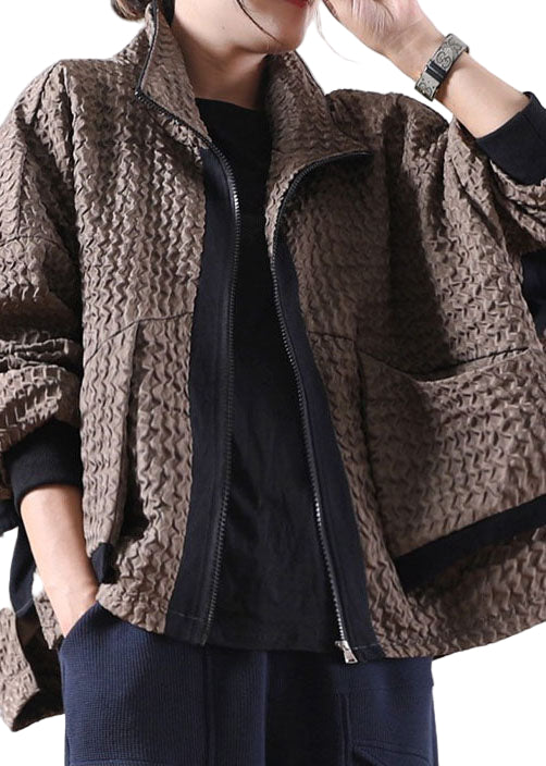 Kvinders Vintage Corduroy Jakke med Lynlås 0