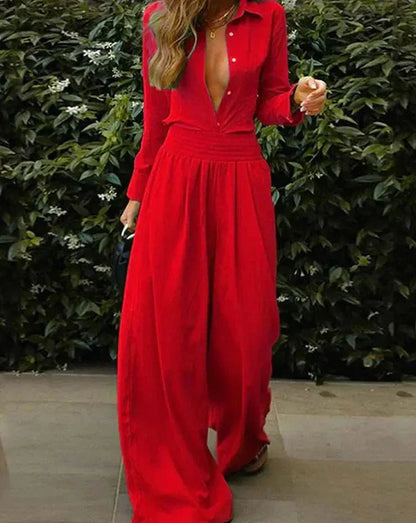 Kvinders Vintage Jumpsuit med Elastisk Talje 1