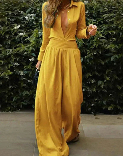 Kvinders Vintage Jumpsuit med Elastisk Talje 2
