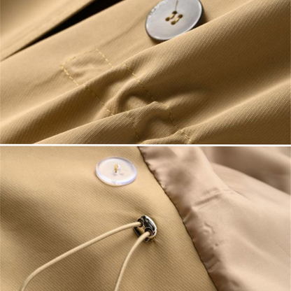 Kvinders Vintage Trench Coat Dobbeltbrystet Nylon-Blanding 3