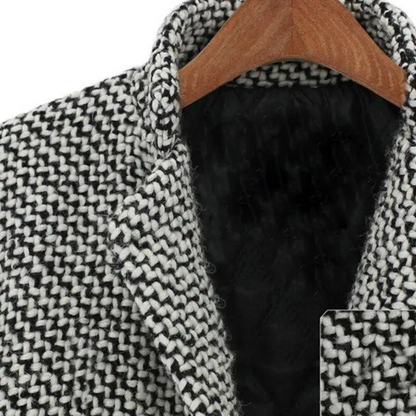 Kvinders Vinterfrakke Houndstooth Uld 5