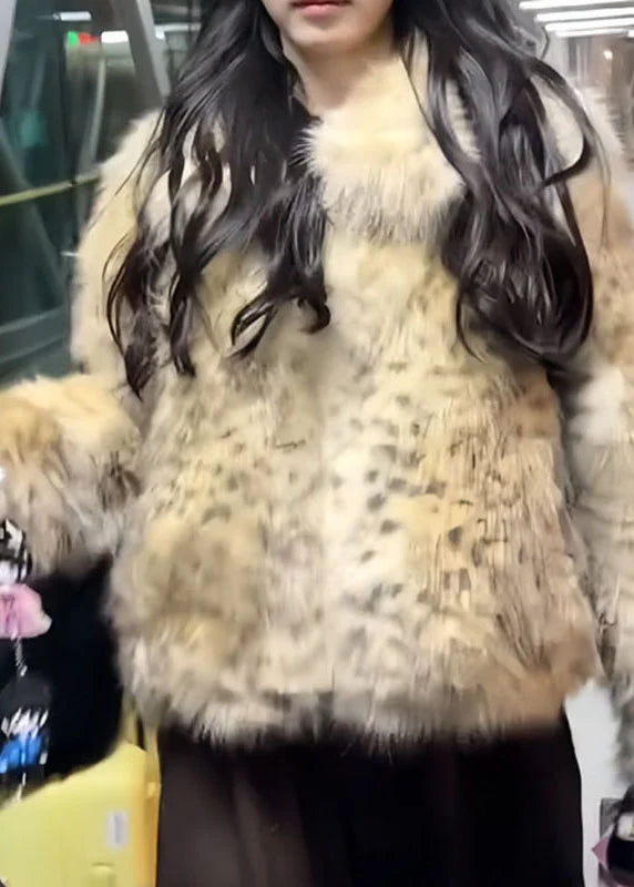 Kvinders Vinterfrakke Med Leopardprint Detaljer 1