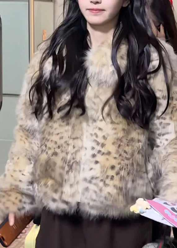 Kvinders Vinterfrakke Med Leopardprint Detaljer 2