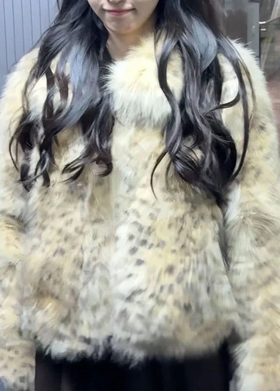 Kvinders Vinterfrakke Med Leopardprint Detaljer 3