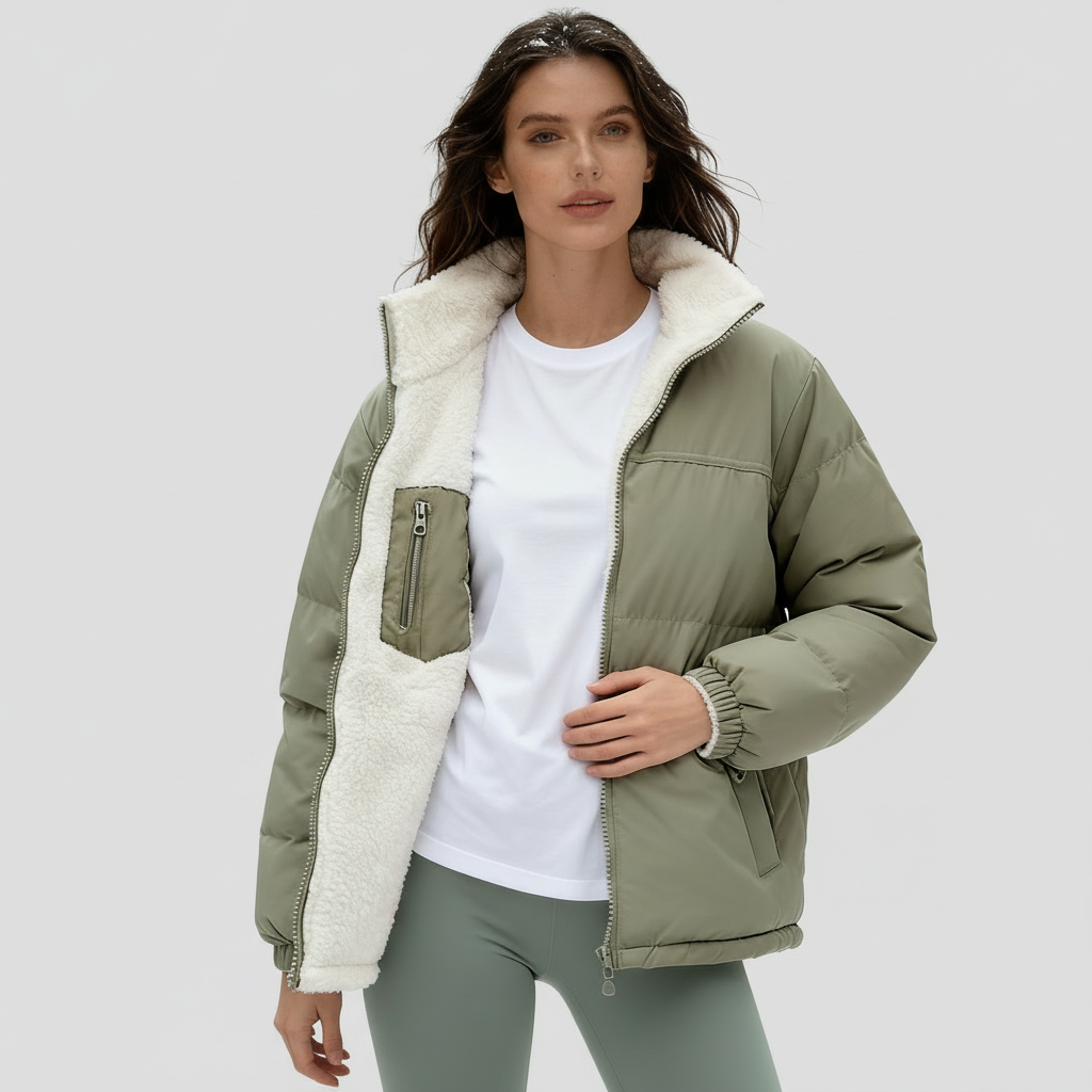 Kvinders Vinterjakke med Quiltet Design 7