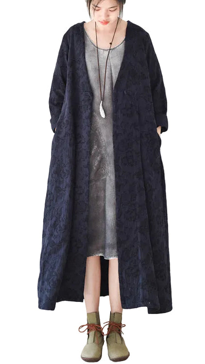 Lang Frakke Dame V-Hals Casual Stil 0