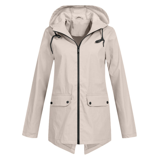 Lang Regnfrakke Dame Moderne Stil 0
