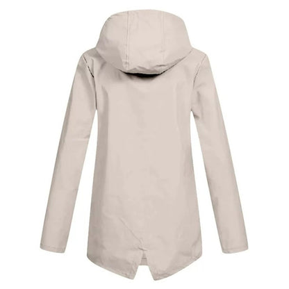Lang Regnfrakke Dame Moderne Stil 1