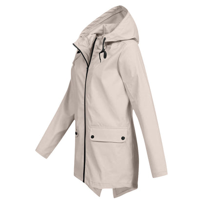 Lang Regnfrakke Dame Moderne Stil 2