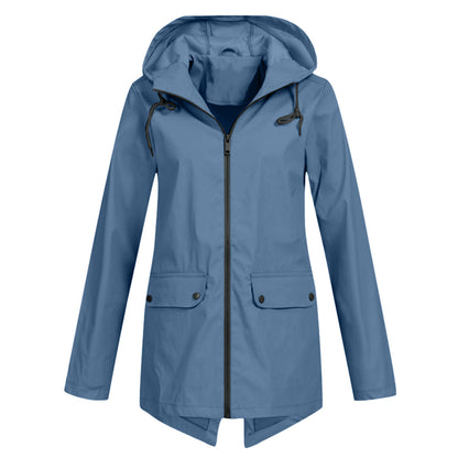 Lang Regnfrakke Dame Moderne Stil 3