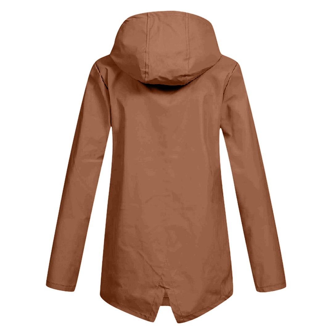 Lang Regnfrakke Dame Moderne Stil 7