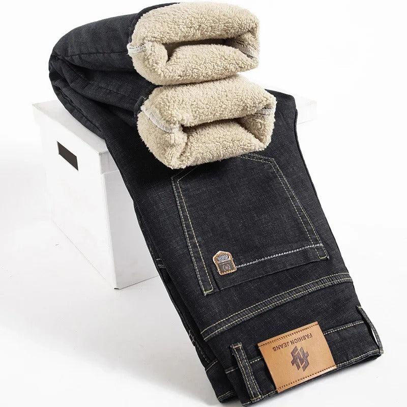 Lige herrebukser i lammeskindsdenimstil 2