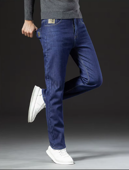 Lige herrebukser i lammeskindsdenimstil 5