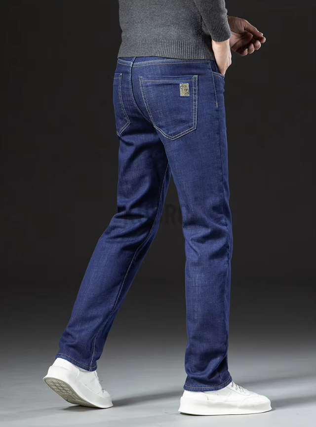 Lige herrebukser i lammeskindsdenimstil 6