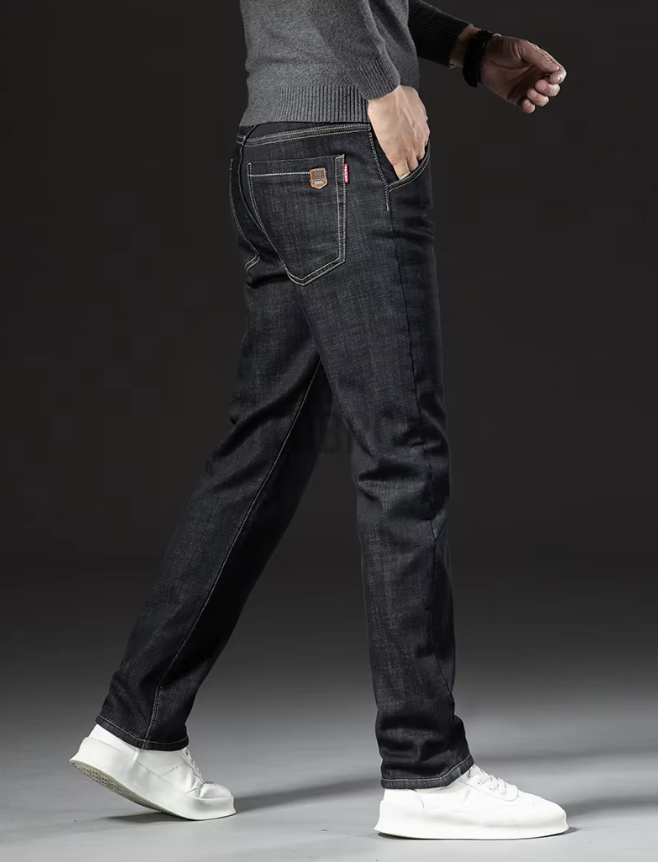 Lige herrebukser i lammeskindsdenimstil 8