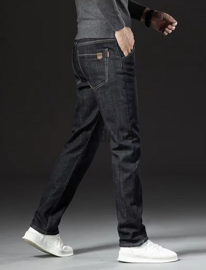 Lige herrebukser i lammeskindsdenimstil 8