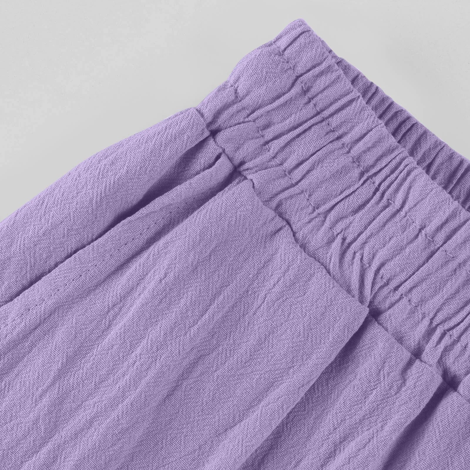 Løse Bukser Dame Med Elastisk Talje I Bomuld Og Linned 5