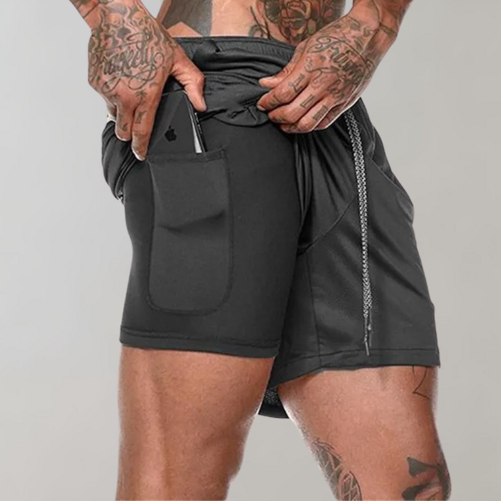 Mænds 2-i-1 Fitness Shorts 2
