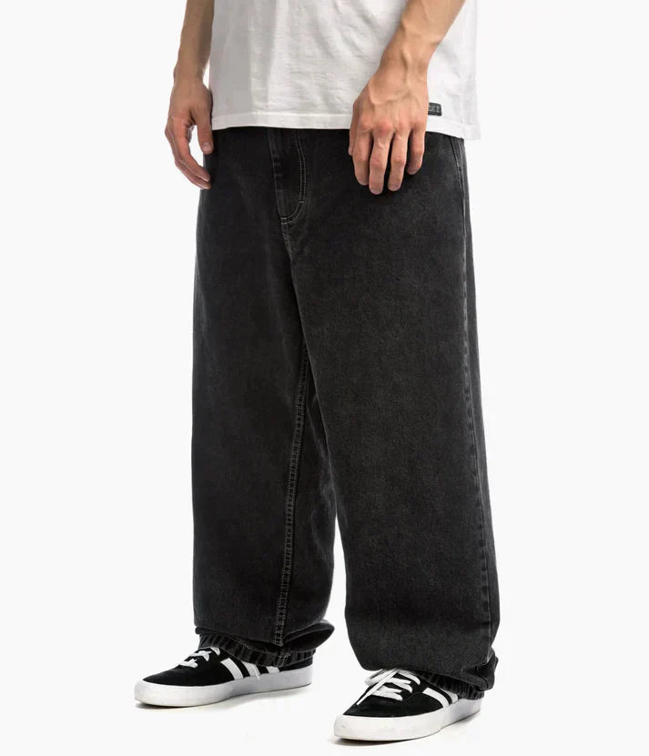 Mænds Afslappede Denimbukser Bred Ben Stil 0