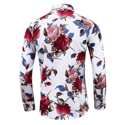 Mænds Blomsterskjorte Romantisk Design 2