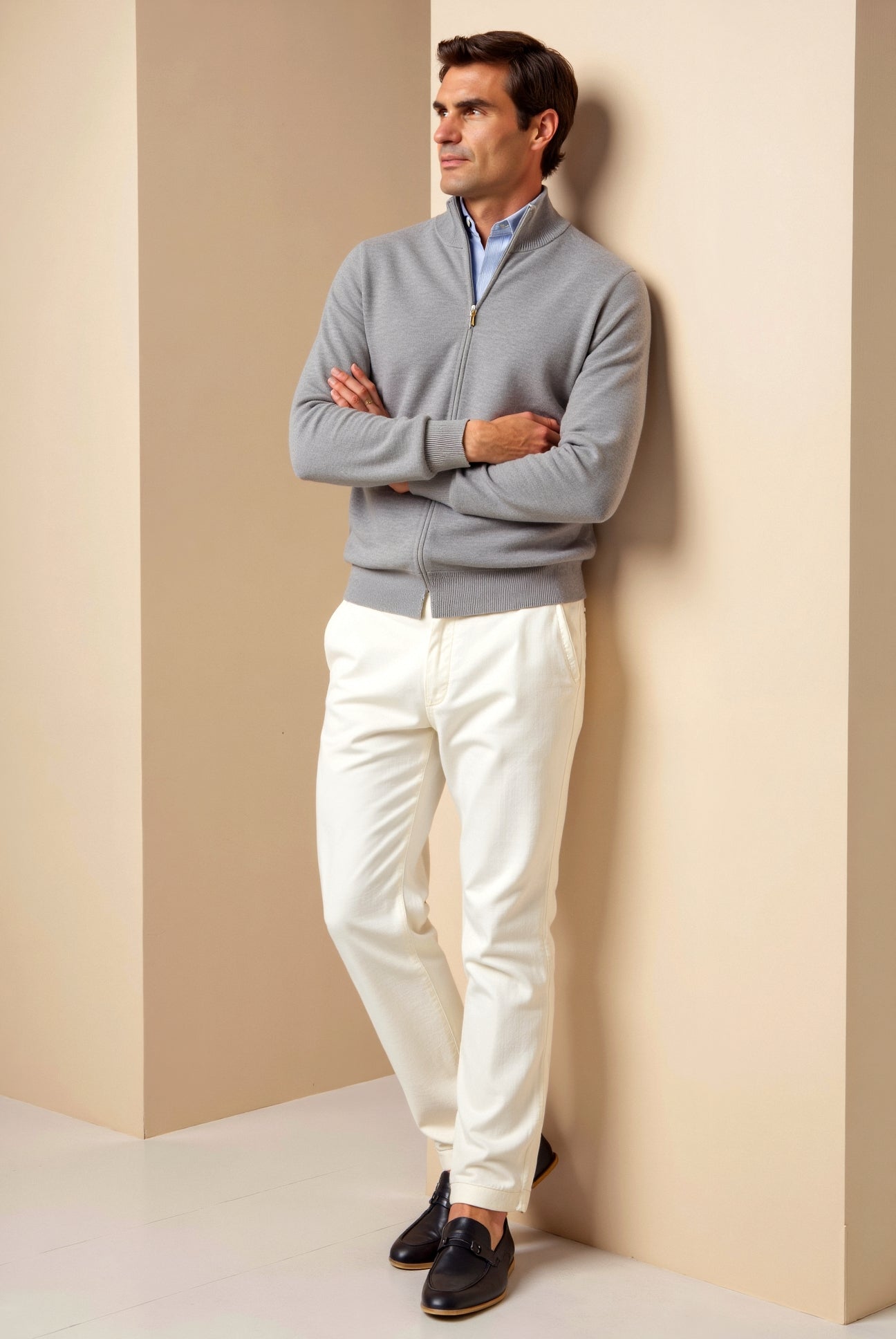 Mænds Cardigan Slim-Fit Stilfuld 2